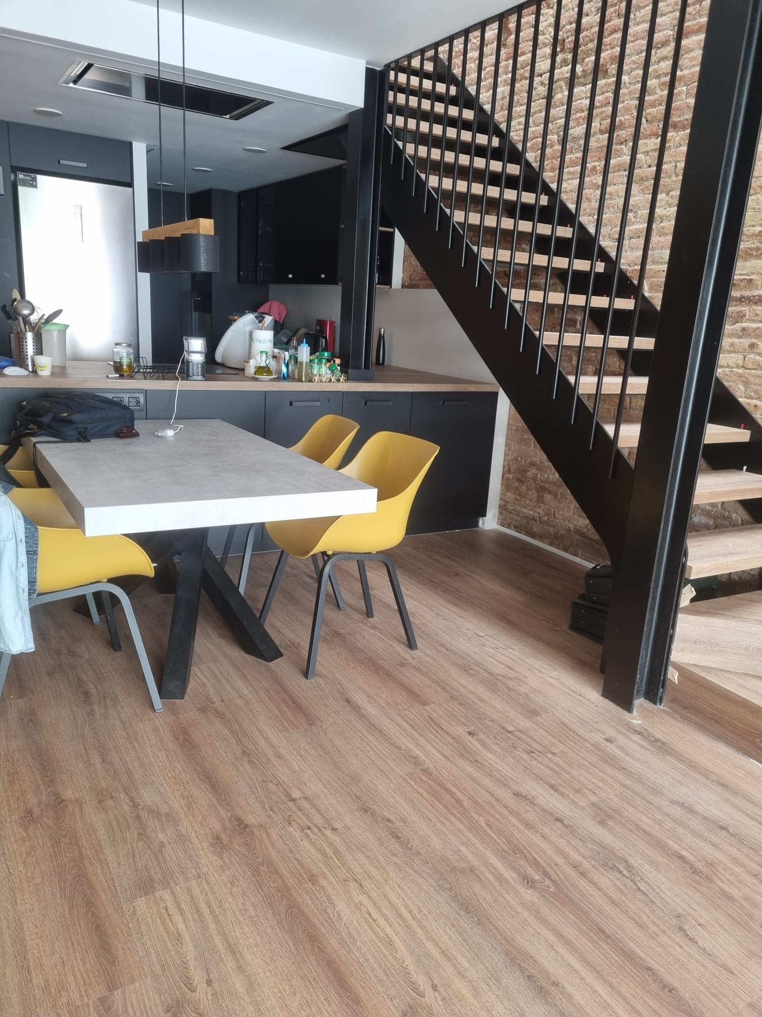 Colocación de parquet en pasillo